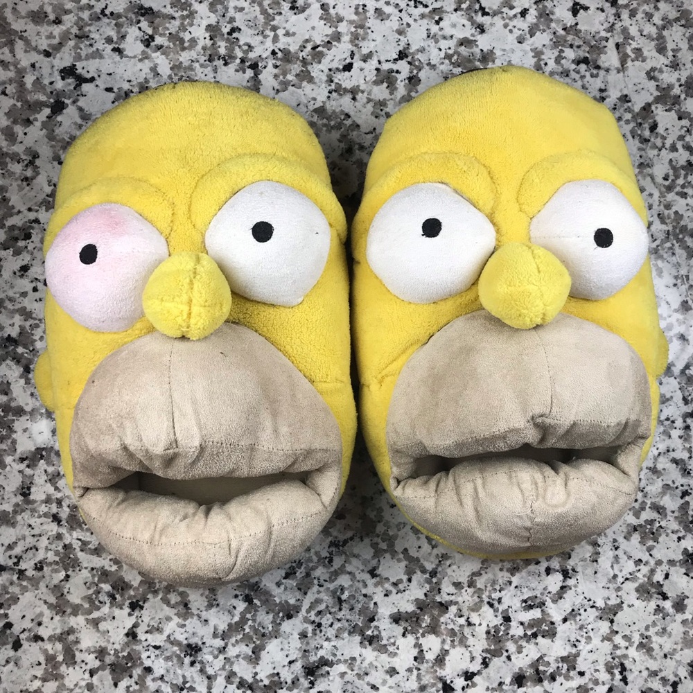 VINTAGE Homer Simpson Plush Novelty 3D Slippers!💛
